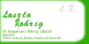 laszlo rohrig business card